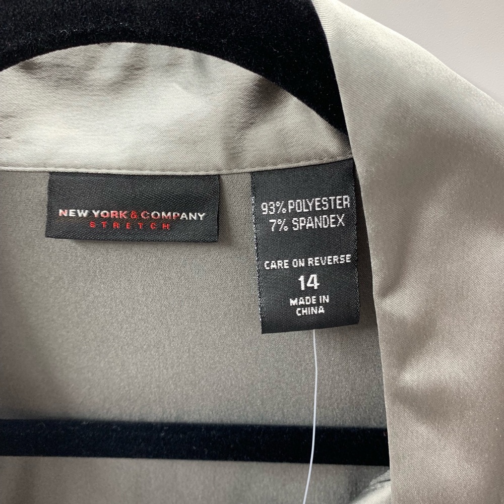 New York & Company Silver Blouse Size 14 - Picture 2 of 5